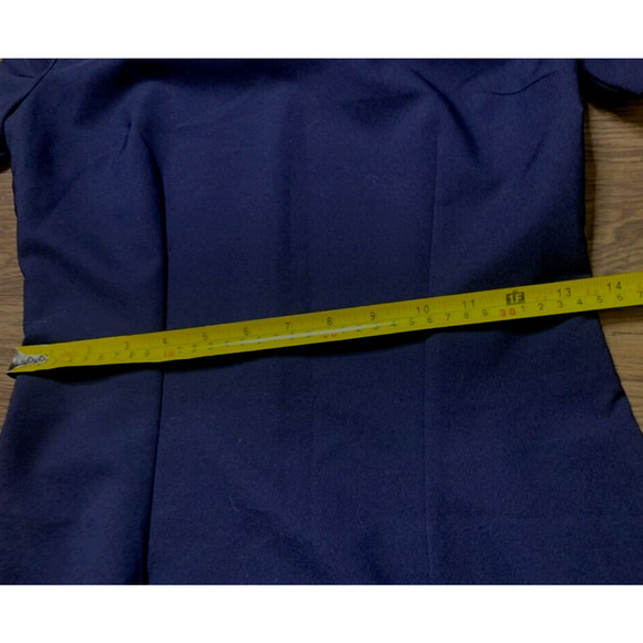 Sensiline Navy Dress Womens 4 Cut-Out Gold Embellishments Cocktail Sheath Dress - Picture 12 of 14